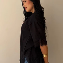 BLUSA ALINE ALGODÃO RENDA