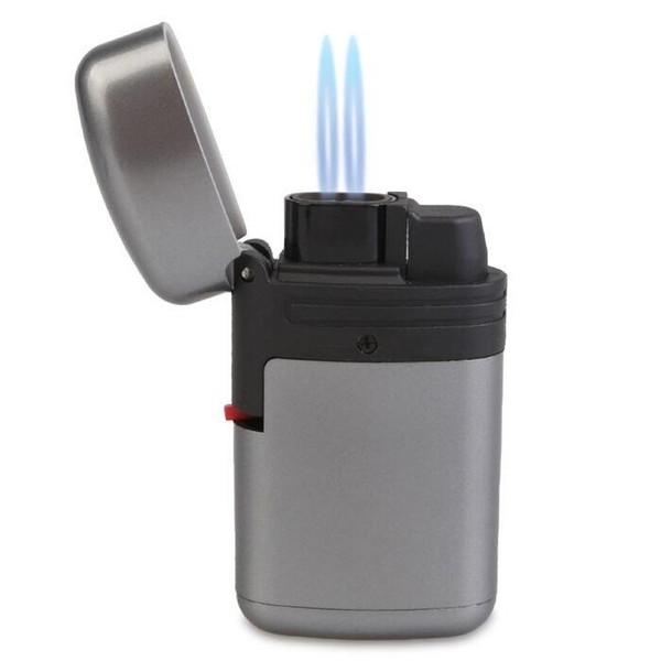 Isqueiro Maçarico Double Jet Zengaz - Chumbo (2 Chamas)