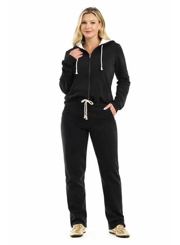 Conjunto Moletom Peluciado Basic Preto