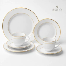 aparelho de jantar 42 peças Jogo de Jantar Porcelana Pratos de Porcelana para Jantar Majesty Gold