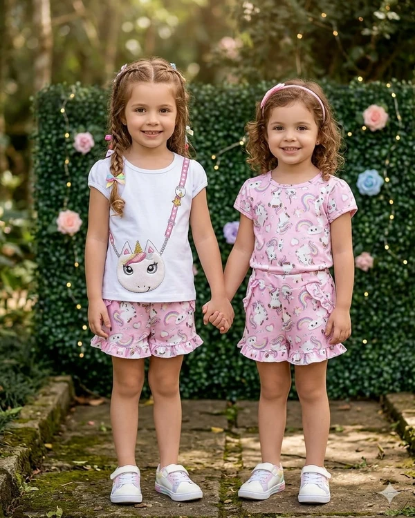 6108 CONJUNTO COTTON C/ CASSIA UNICORNIO SERELEPE INFANTIL