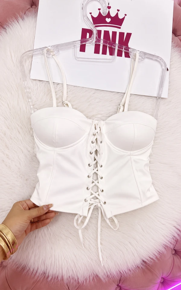 CORSET COURO BRANCO
