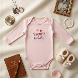 BODY EU AMO MAMÃE 20677 YUKS ROSA