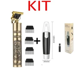 Kit Barbeiro Profissional 2 em 1 Máquina de Corte + Aparador Facial