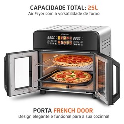 Air Fryer Forno 25L French Door Mondial Preto/Inox 2000W - AFDO-25L-FD