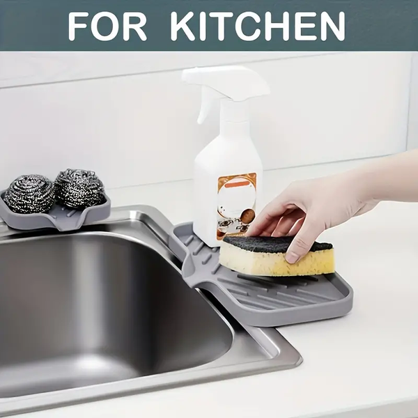 Tapete De Torneira De Silicone Para Pia De Cozinha Almofada De Dreno De Esponja Sink SplashDrying Bandeja de armazenamento de bancada Saboneteira