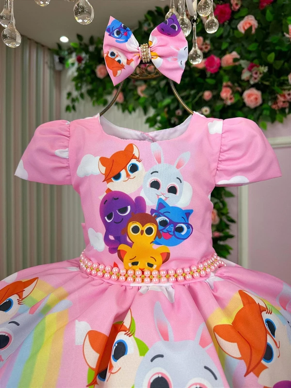 Vestido Temático - Bolofofo Rosa Claro 