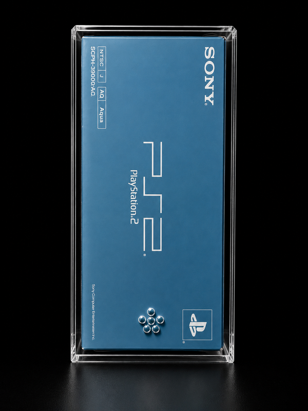 Case Acrílica Premium para PlayStation 2 Fat Aqua Blue