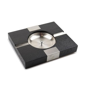 Cinzeiro para 2 Charutos de Madeira Meglio - Preto