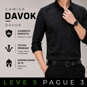 [LEVE 5 PAGUE 3] Camisa Masculina Valen Executive em Elastano Premium (Elegância de Homem Alfa)