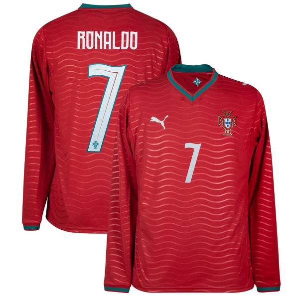 Camisa Seleção Portugal Home 2026/27 Ronaldo 7 - Manga longa
