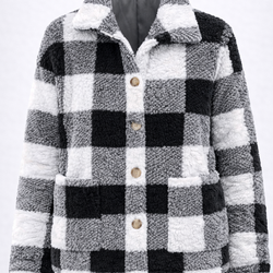 Jaqueta Sherpa Xadrez Feminina