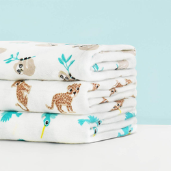 Kit com 3 Fraldas De Pano Estampadas