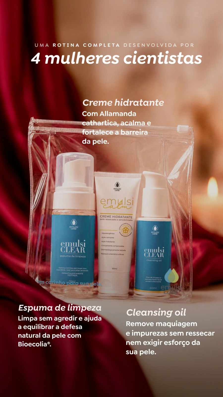 Kit Creme Hidratante + Espuma de limpeza + Cleasing Oil 60ml