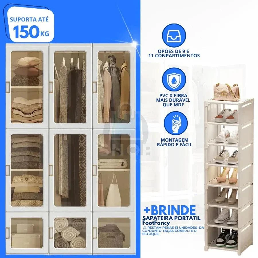 SmartFold Closet – Closet Dobrável Inteligente + Sapateira de Brinde — foto 1