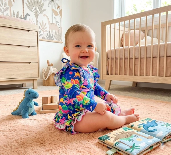37987 MAIÔ BABY JAQUE ESTAMPA DINO COLORIDO SIRI KIDS