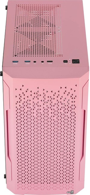 Gabinete Gamer Aerocool ATX Trinity Mini V1 Lateral em Vidro Rosa