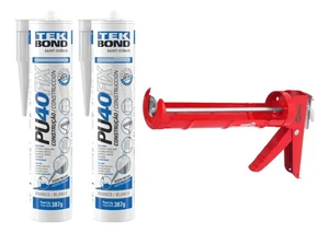 Kit 2 Pu 40 Branco 387g Tekbond + Pistola Aplicadora