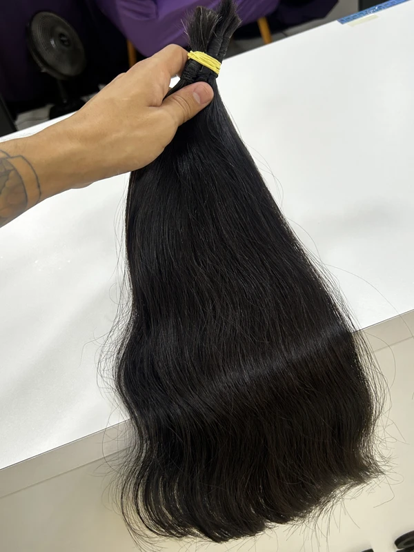 Cabelo Brasileiro Castanho 50 cm Liso (Leves Ondulações) - 100gr
