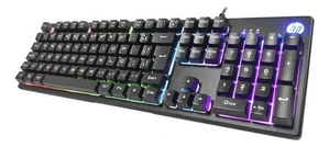 Teclado Gamer HP K500F USB RGB Preto