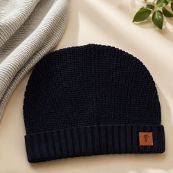 GORRO EM TRICO PATERNOLLI MESCLA MEDIO ONDA MARINHA - 1009701