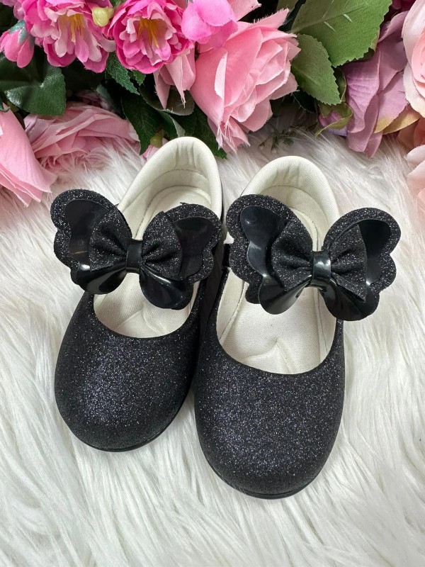 Sapatilha Flor Di Mila - Preta Glitter
