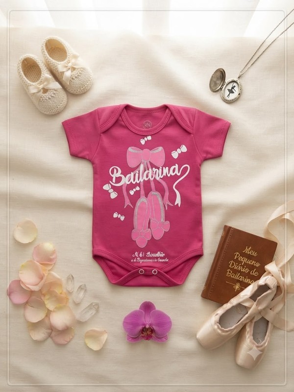 BODY BAILARINA PINK BEBE BRINCALHÃO