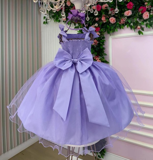 Vestido Luxo Lilás Inspiração - Ariel 