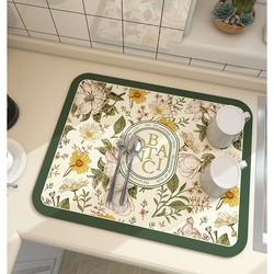 Esteira de secagem antiderrapante para cozinha, Super Absorvente, Esteira de secagem grande para café, Secagem rápida, Almofada de drenagem do banheiro
