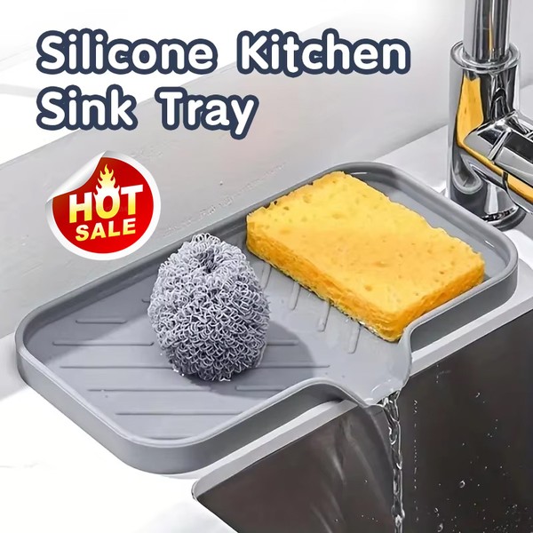 Tapete De Torneira De Silicone Para Pia De Cozinha Almofada De Dreno De Esponja Sink SplashDrying Bandeja de armazenamento de bancada Saboneteira