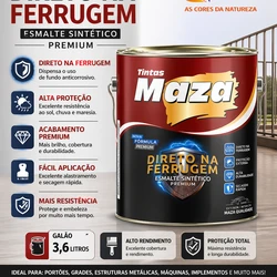 Tinta esmalte direto na ferrugem Maza 3,6L