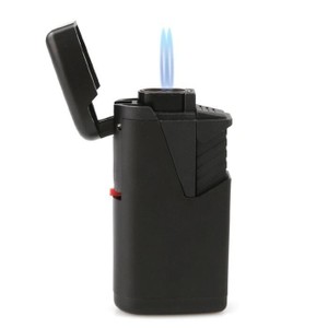 Isqueiro Maçarico Twin Jet Zengaz - Preto (2 Chamas)