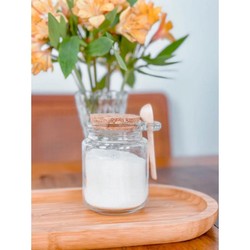 Pote Vidro com Colher e e tampa Rolha 240 ml Transparente