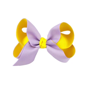 Laço de cabelo - Duplo Lilás e Amarelo