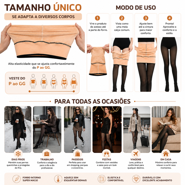 Meia-Calça Térmica Peluciada GG
