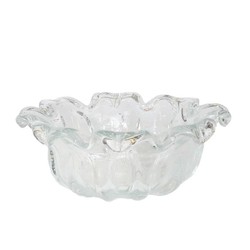 Vaso De Murano Cristal Transparente Com Orquídeas