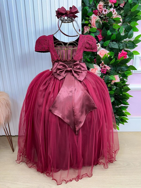 Vestido Luxuoso Longo Rendando – Marsala