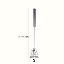 Batedor de ovos de aço inoxidável, misturador semiautomático durável para mistura de creme de ovo sem esforço, agitação e batida para cozimento de cozinha