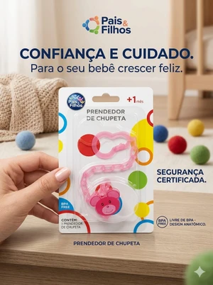 PRENDEDOR DE CHUPETA PAIS E FILHOS