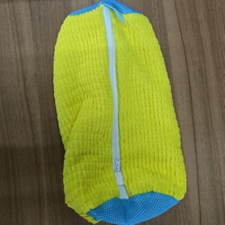 Bolsa durável para máquina de lavar sapatos para todos os tipos de sapatos-amarelo com zíper azul, ideal para tênis e sapatos casuais, bolsa para lavagem de roupas