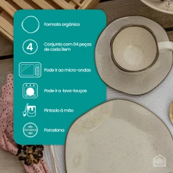 Aparelho de Jantar e Chá Ryo Maresia 20 Peças em Porcelana - Oxford