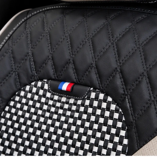 Kit Completo de Capas para Banco de Carro Reverse em Couro Legítimo Universal 5 Lugares Com Airbag + Tapetes e Capa de Volante