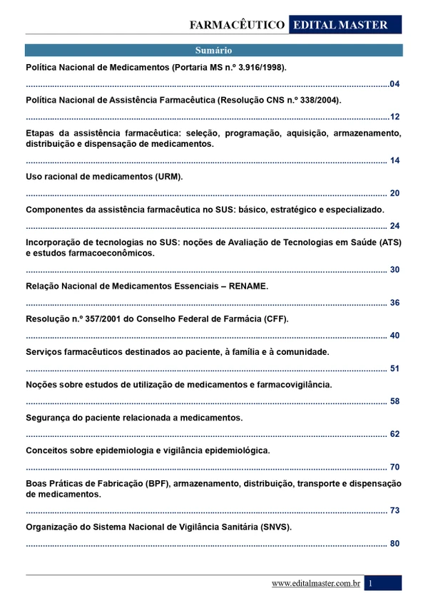Farmacêutico - Ministério da Saúde