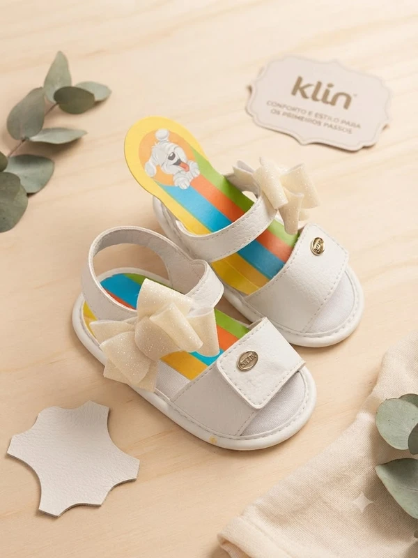 SANDALIA BEBE KLIN BRANCA 208348 (AVARIA)