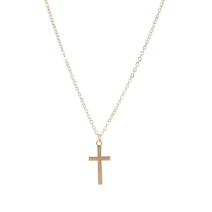 Colar de pingente de ouro e prata com cruz de moda simples