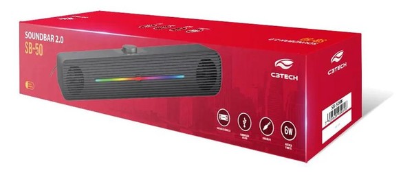 Soundbar C3Tech SB-50BK 2.0 USB Preta