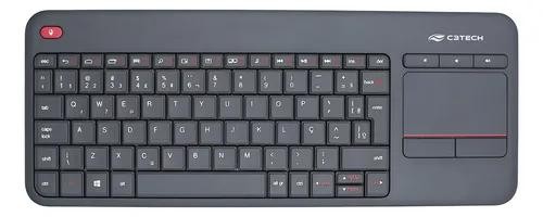 Teclado Multimídia C3Tech WT200BK Sem Fio 2.4GHz ABNT2 com Touchpad