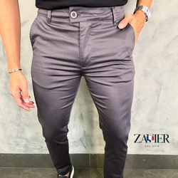 [COMPRE 1 E LEVE 3] – Calças Masculina Sarja Acetinada com Toque de Elastano