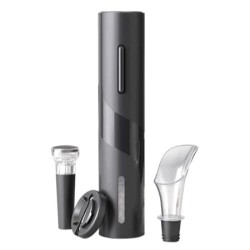 Kit Abridor de Vinho Elétrico Recarregável USB 4 Peças