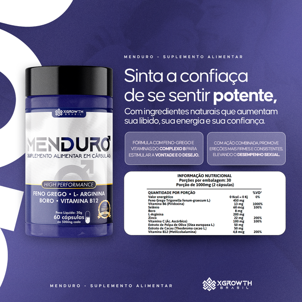 Menduro Estimulante sexula melhor que Maca Peruana c/60 Cápsulas